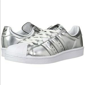 Silver adidas all stars